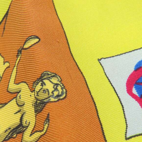 HERMES Authentic Yellow Silk Scarf - Picture 13 of 13